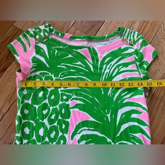 Lilly Pulitzer Women's Size XS Loren Pink & Green Pineapple Dress Boatneck - Picture 9 of 11